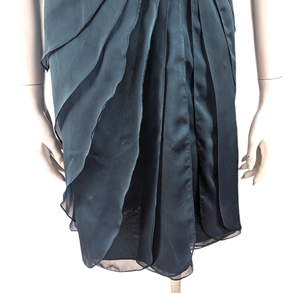Adrianna Papell Strapless Cocktail Party Dress Womens 6 Teal Green Formal - Picture 3 of 13
